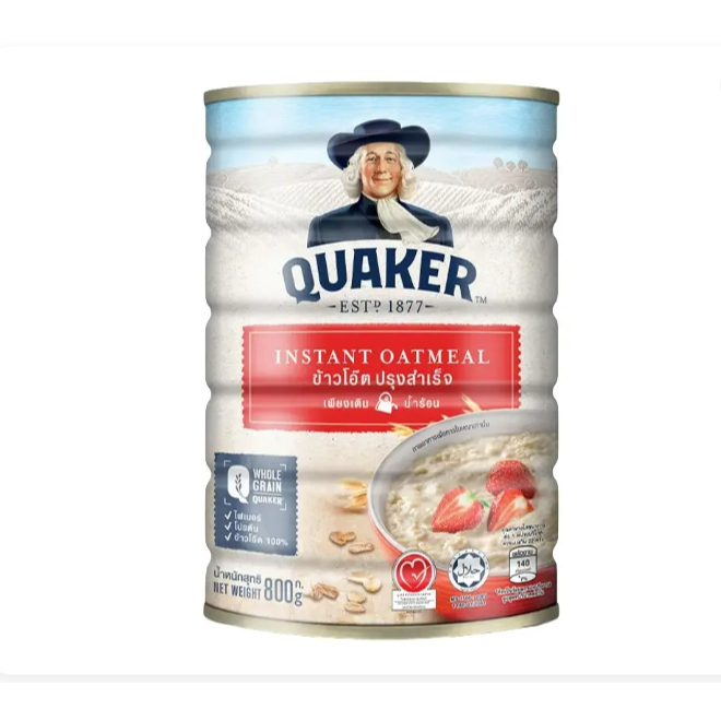 Quaker เควกเกอร์ ข้าวโอ๊ต ปรุงสำเร็จ 800 กรัม