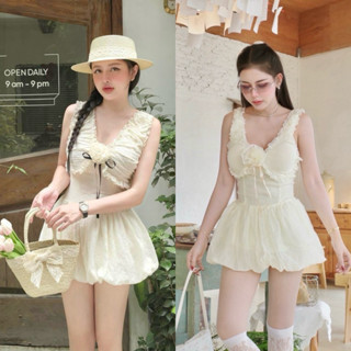 Teera❤️พร้อมส่ง✨6สี💋มินิเดรส ผ้าลูกไม้คอตตอน👗 น่ารักตะโกน💓แต…