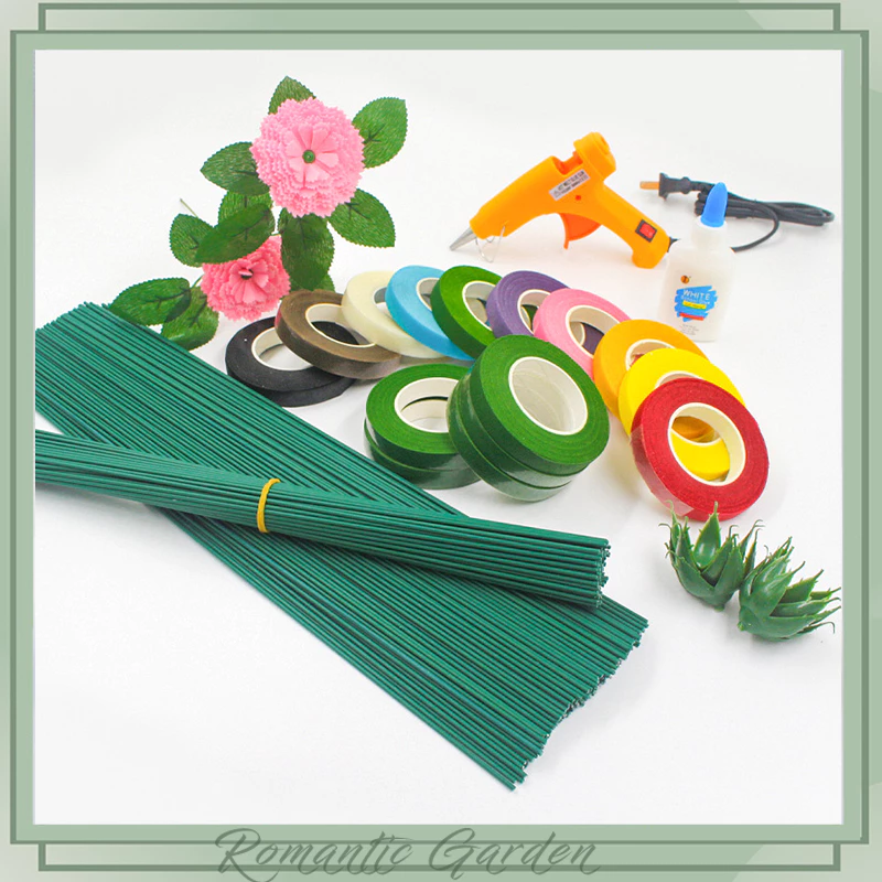 10 ชุด ชุดลวดเหล็กทำดอกไม้เทียม DIY สำหรับงานแฮนด์เมด: ประกอบกิ่งก้านดอกไม้ งานแต่งงาน/แต่งบ้าน/สวน แข็งแรงทนทาน