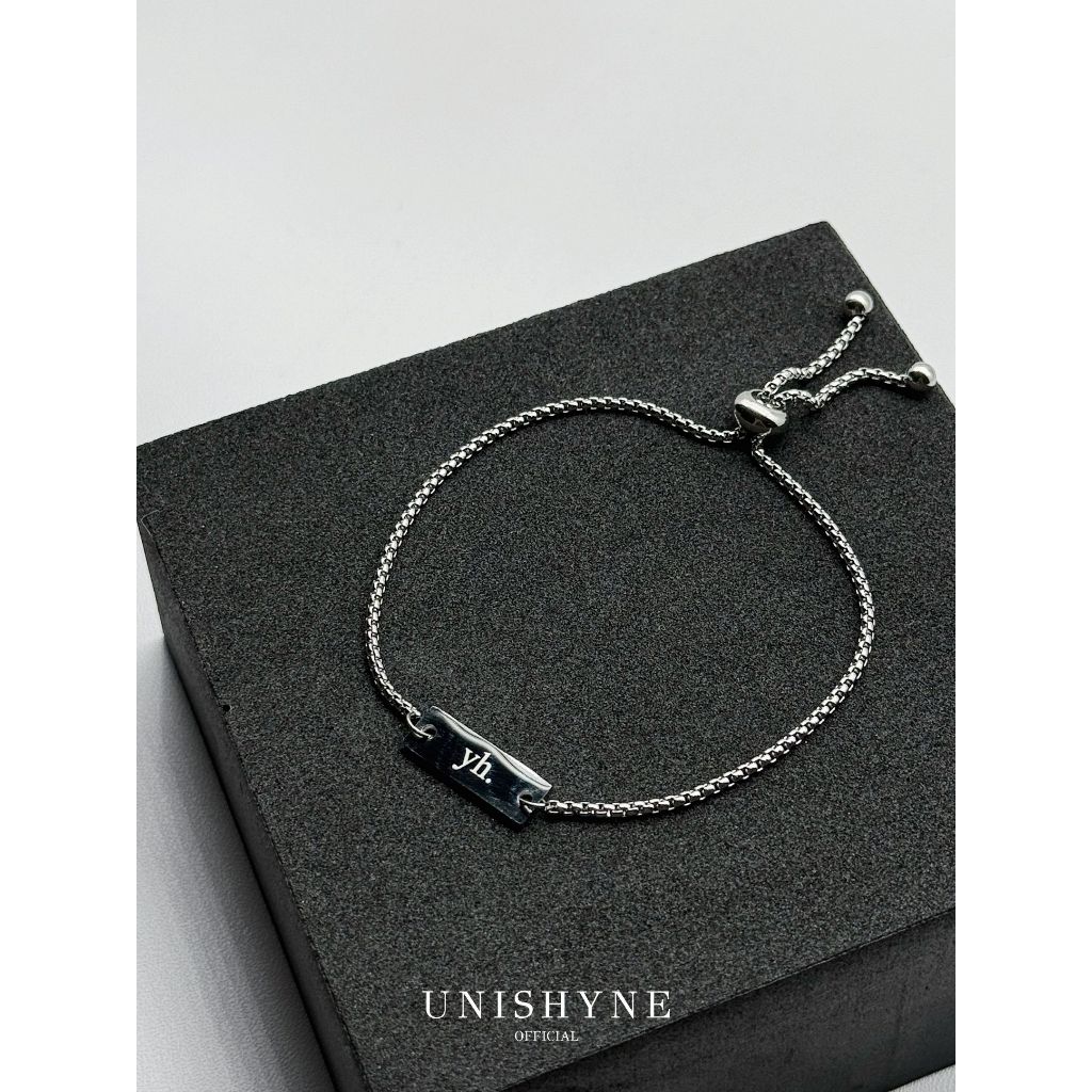 🤍unishyne "Flexy (เฟล็กซี่)  ข้อมือจี้เลเซอร์ กำไลคู่รัก <เลือกfontรูป2 เลเซอร์เฉพาะภาษาอังกฤษ แจ้งหมายเหตุ>
