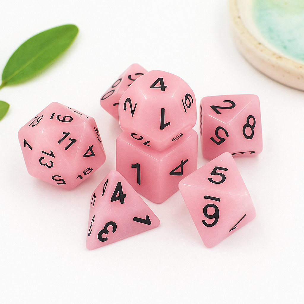 🌹 Rose Glint 🌹 Dice Set of 7 | ลูกเต๋า Dice For DnD D&D MTG RPG TRPG เกมกระดาน บอร์ดเกม Game ไพ่ทาโรต์ Magic เมจิก