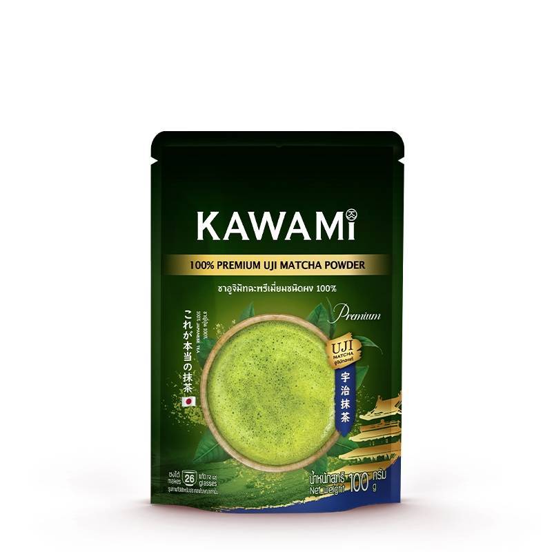 KAWAMI คาวามิอูจิมัทฉะพรีเมี่ยม 100% ขนาด100กรัม (Kawami 100% Premium Uji Matcha Powder size 100g.)
