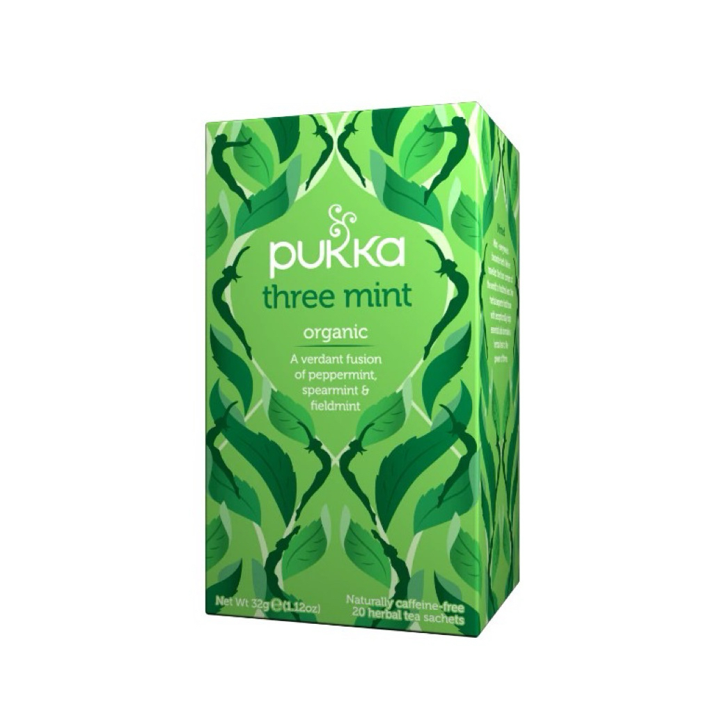 Pukka Three Mint Tea Bags X 20 Caffeine Free 32g.
