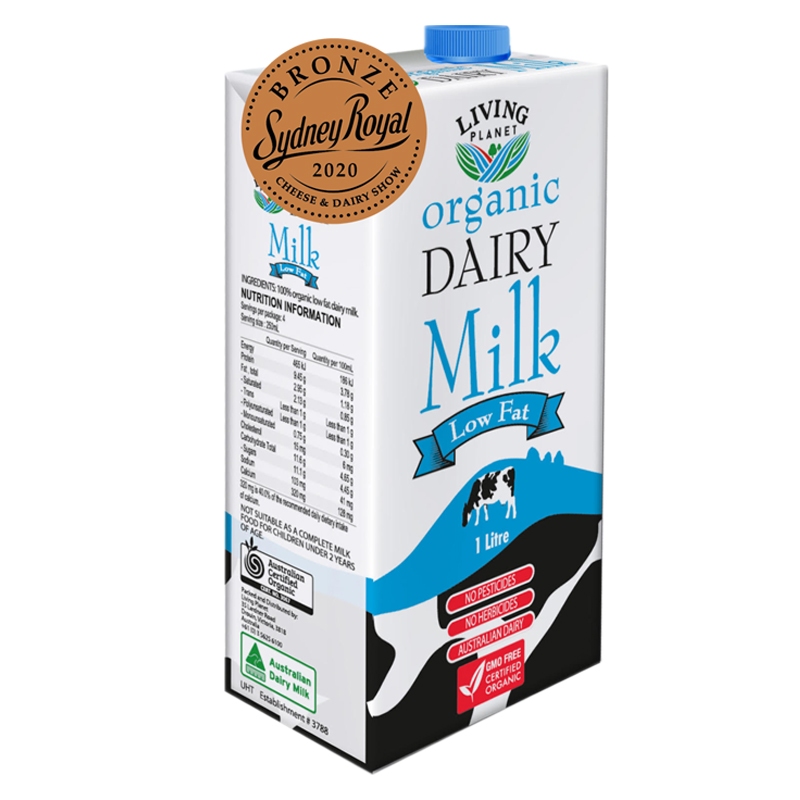 Living Planet Low Fat Organic non GMO ลิฟวิ่ง แพลนเนต น้ำนมโคแท้ 100% พร่องมันเนย ปราศจาก จีเมอ็มโอ ไม่มีสารตัดแต่งพันธุ