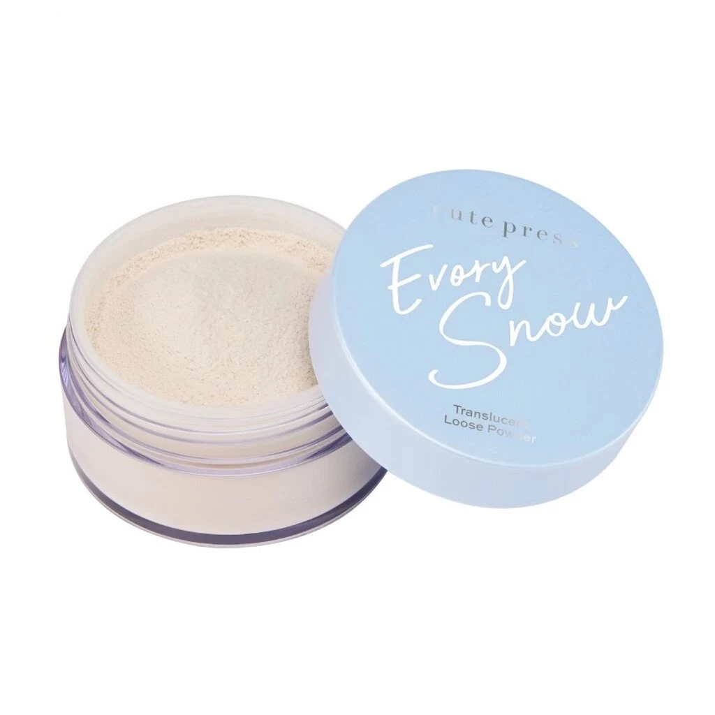 ส่งด่วน/ของแท้/ราคาถูกCute Press Evory Snow Translucent Loose Powder อิเวอร์รี่ สโนว์ ทรานสลูเซนท์ ลูส พาวเดอร์ แป้งฝุ่น
