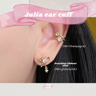 Julia ear cuff - Aelin.ALN ไม่เจาะหูใส่ได้ค่ะ (ต่างหูหนีบ ต่างหูแบบเกี่ยวรูปหัวใจมี 7 แบบให้เลือกสี) ปรับขนาดได้#EC4-1
