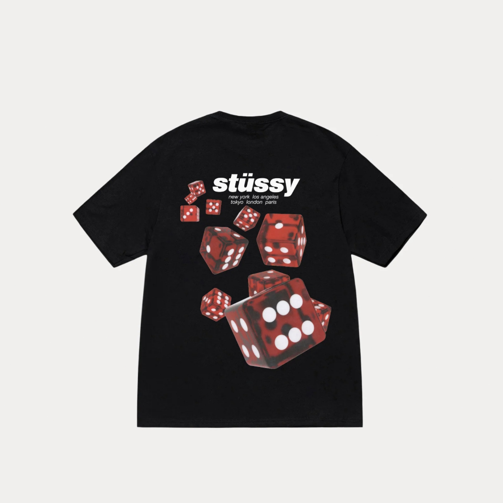 New เสื้อยืด Stussy แท้ ROLLERS Tee Black/White
