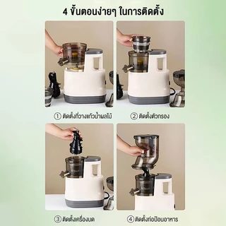 ksrain เครื่องสกัดน้ำผลไม้ 1.5L 500W คั้นน้ำผลไม้แยกกาก ไม้ความเร็วต่ำ เครื่องแยกกากผลไม้ เกลียวช้า ถอดล้างง่าย