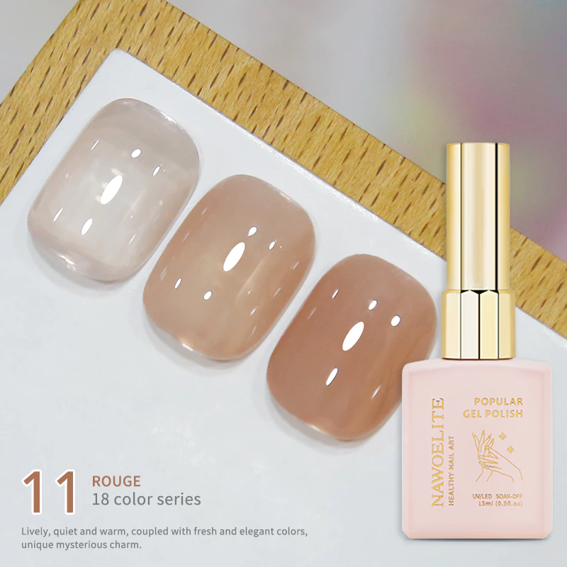 Nawoelite สีทาเล็บเจล เฉด 18 สีชมพูซีทรู thumbnail 7