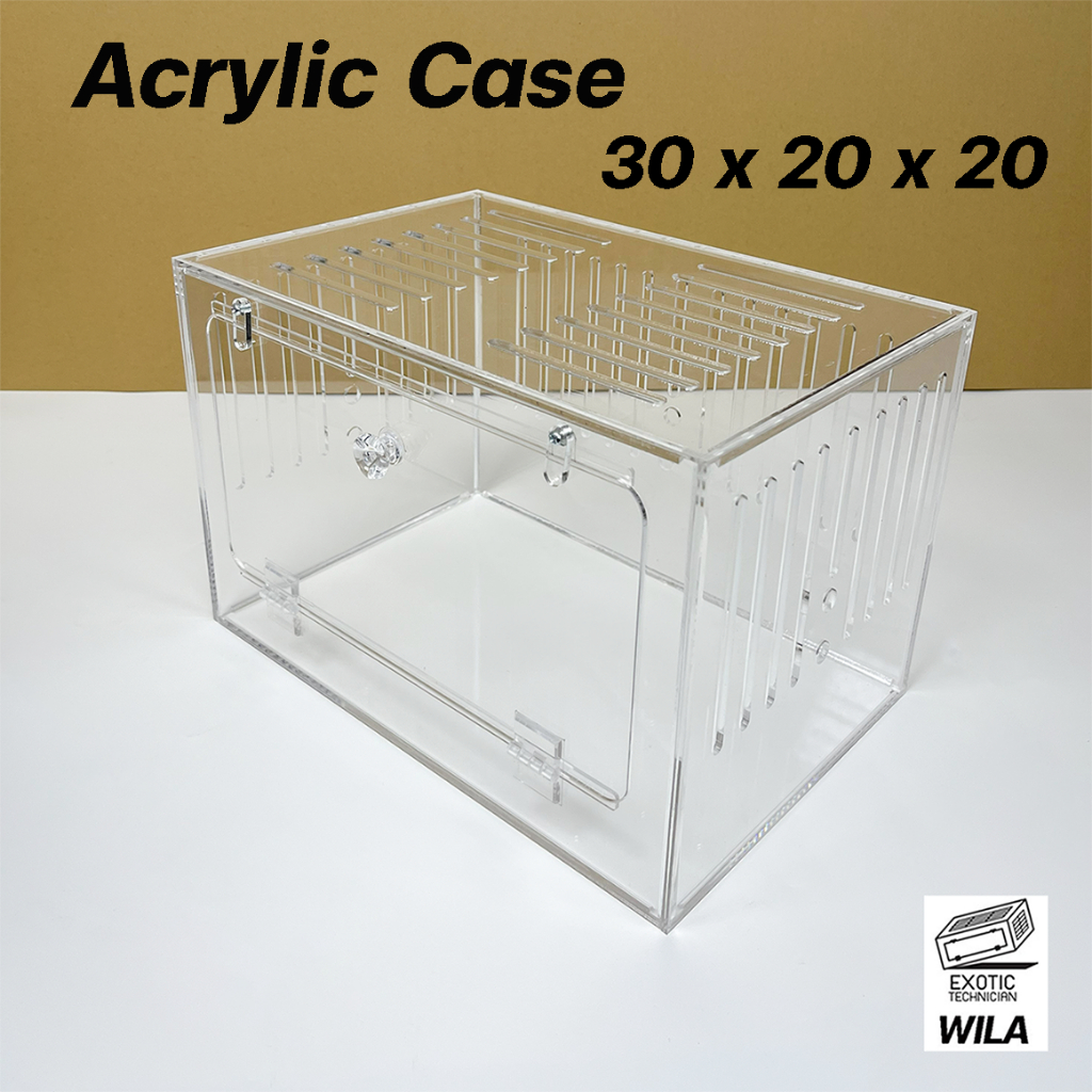 (ใหม่) กรงอะคริลิค 30*20*20 cm. แบบหนา 3 mm. แข็งแรง สำหรับสัตว์เลี้ยง หนูแฮมสเตอร์ ดอร์เมาส์ By Exo