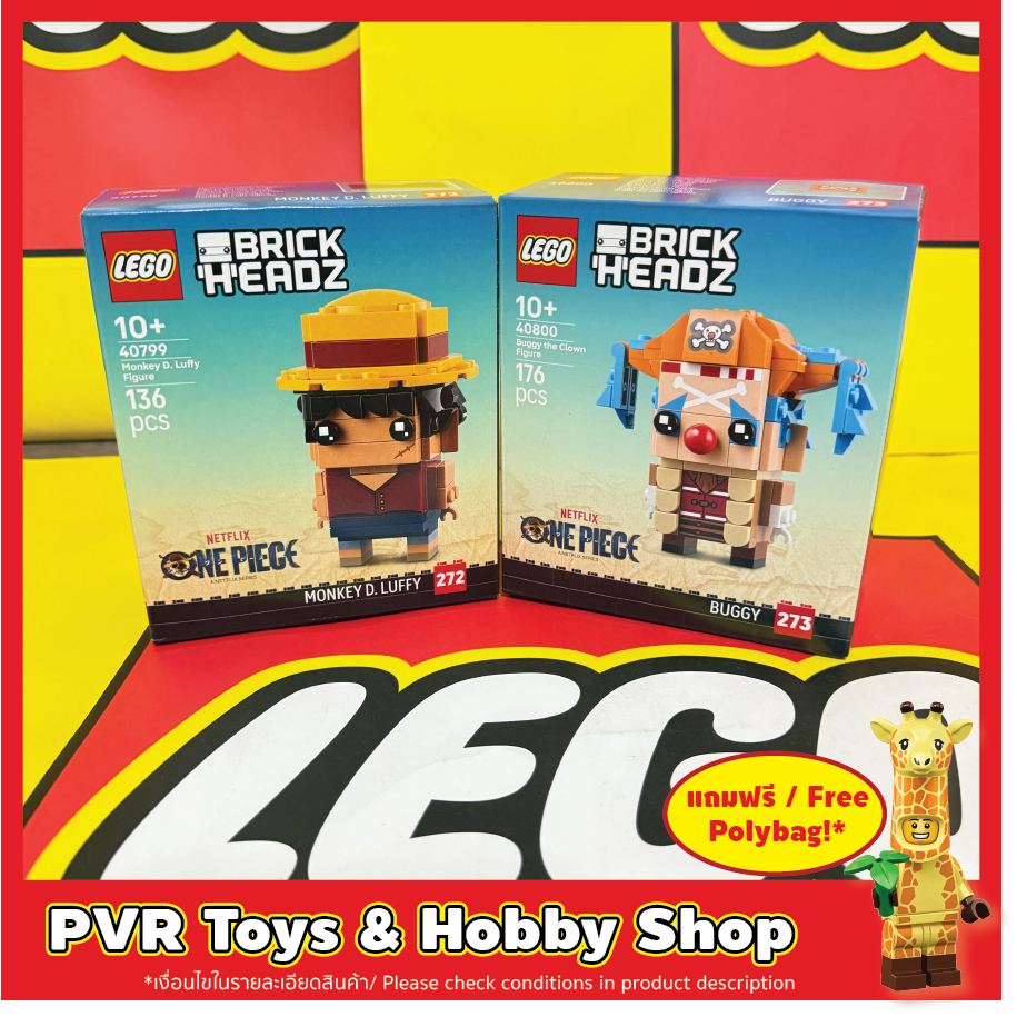 Lego 40799 40800 ONE PIECE Brickheadz Monkey D. Luffy Figure Buggy the Clown Figure เลโก้ วันพีช ลูฟ