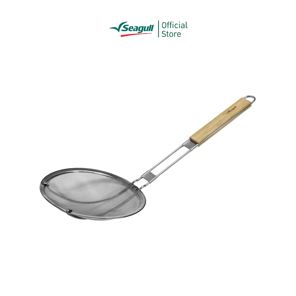 Seagull กระชอนตักของทอด ด้ามไม้ ขนาด 20 ซม. Fry Colander Wood Handle
