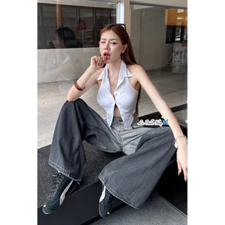 เสื้อเชิ้ตคล้องคอตัวจิ๋วสุดแซ่บ ติดอะไหล่โลโก้เพิ่มความหรูหรา A35