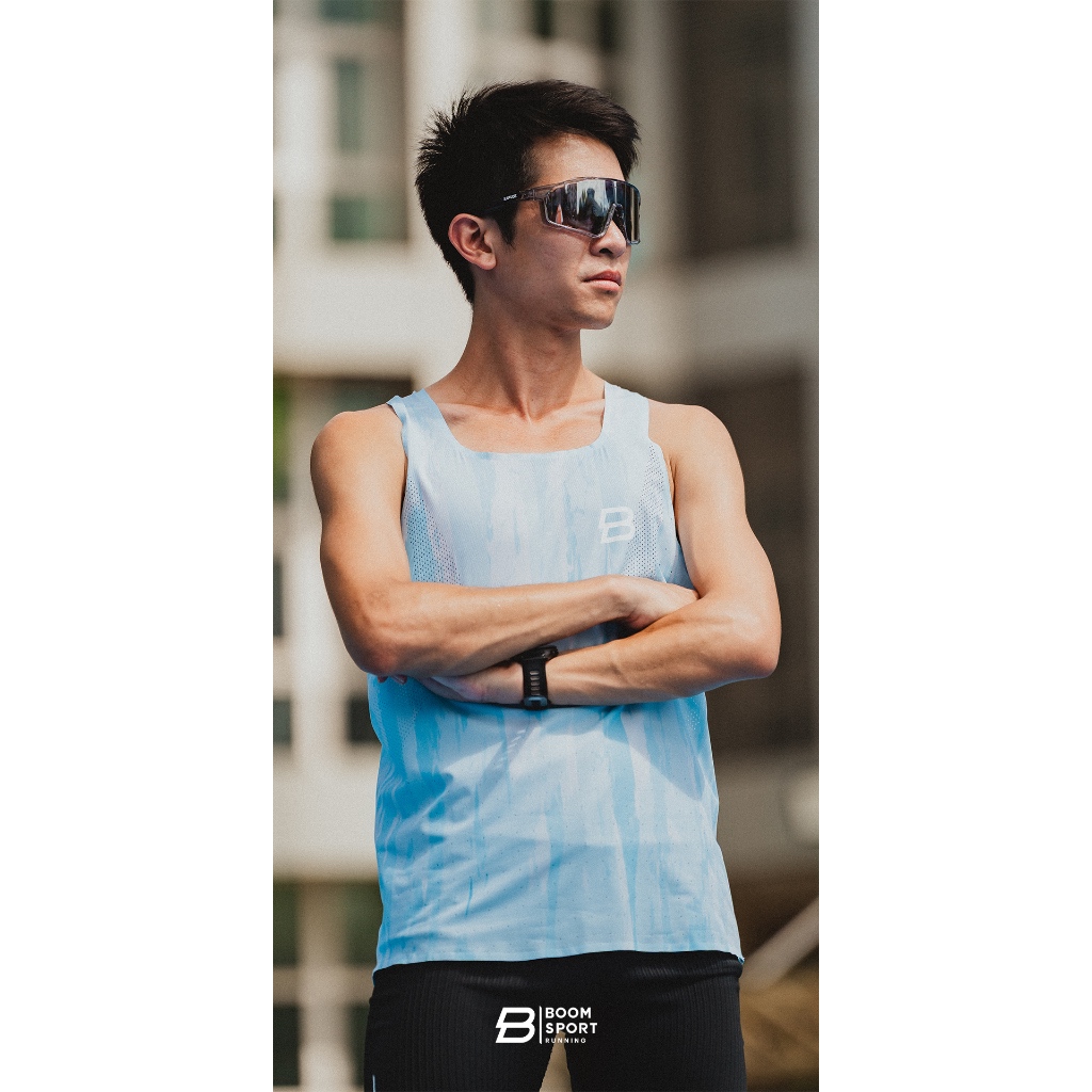 Boomsport Running:Blue Sky-เสื้อกล้ามวิ่งผู้ชาย ราคา ถูกที่สุด ดีลบีเคเค