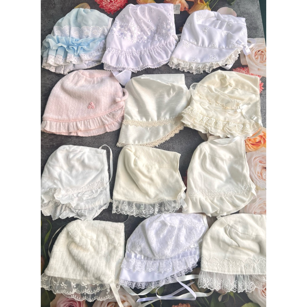 หมวกเด็กผู้หญิง หมวกผ้าลูกไม้ size 40-50 cm นำเข้าญี่ปุ่น