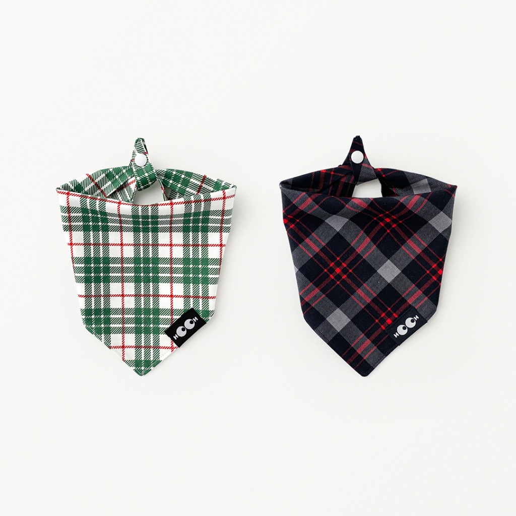 HO.OH - Happy Holidays - ผ้าพันคอลายสก็อตธีมคริสต์มาส ผ้าพันคอหมา ผ้าพันคอแมว