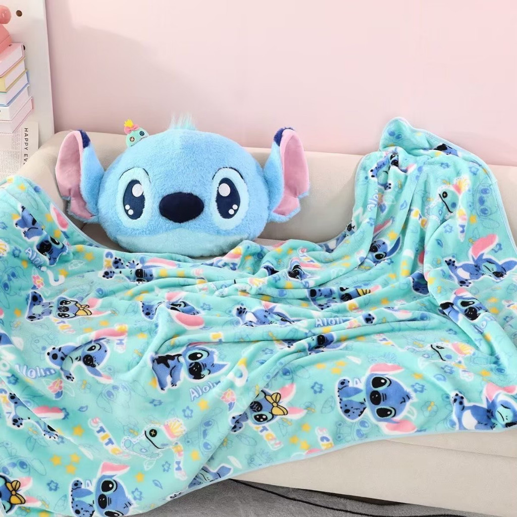 ส่งจากไทย🌺 ตุ๊กตา หมอนผ้าห่ม Aloha Stitch ตุ๊กตาผ้าห่ม สติช ผ้าคลุมพกพา พร็อบแต่งห้อง ของขวัญ