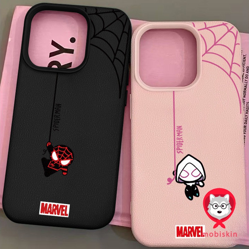 เคสไอโฟน 17 11 สำหรับ IPhone 16 XR 13 16 11 15 12 14 Pro Max XS X Max 16 7 15 8 Plus คู่รักการ์ตูนสไปเดอร์แมนอินเทรนด์