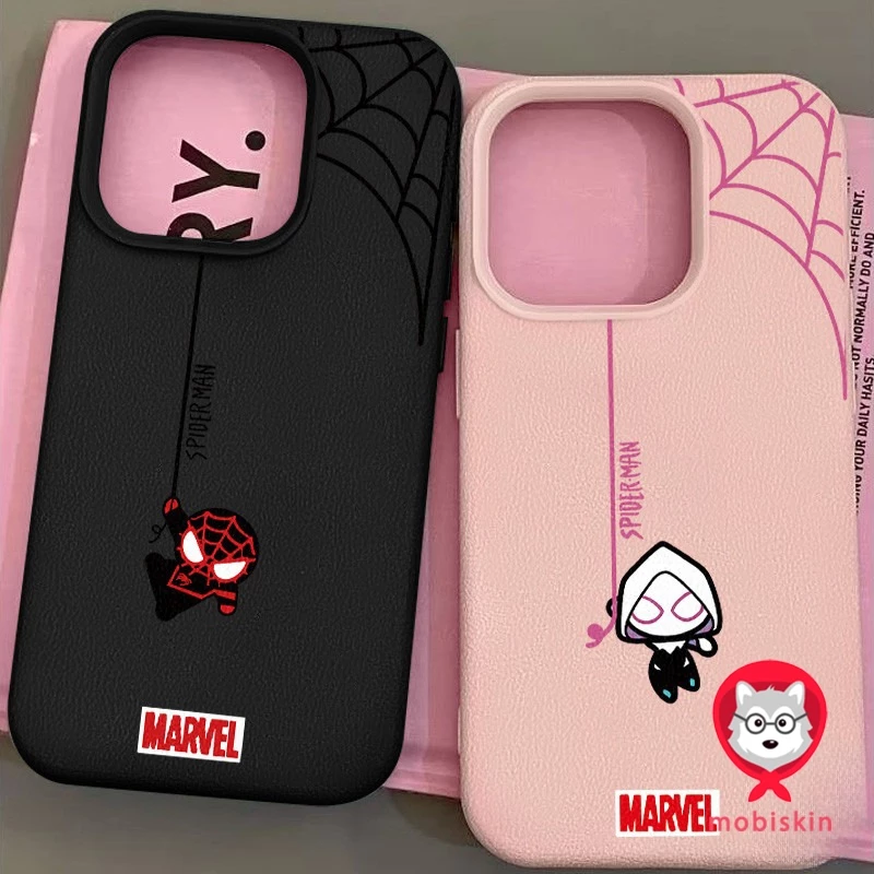 เคสไอโฟน 17 11 สำหรับ IPhone 16 XR 13 16 11 15 12 14 Pro Max XS X Max 16 7 15 8 Plus คู่รักการ์ตูนสไปเดอร์แมนอินเทรนด์