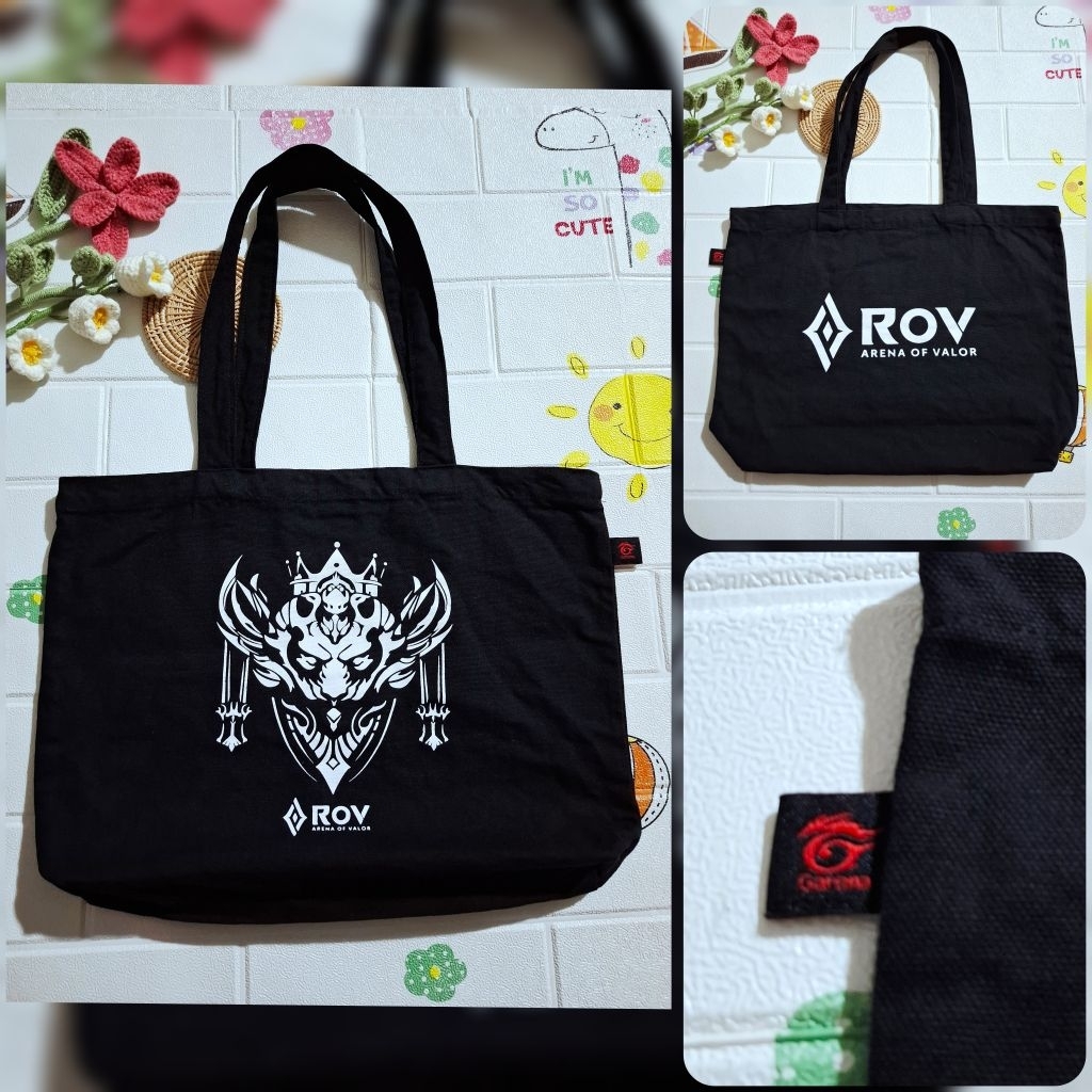 กระเป๋าผ้า Garena ROV ขนาด30×40×6cm. มือสองสภาพดี ไม่มีตำหนิ