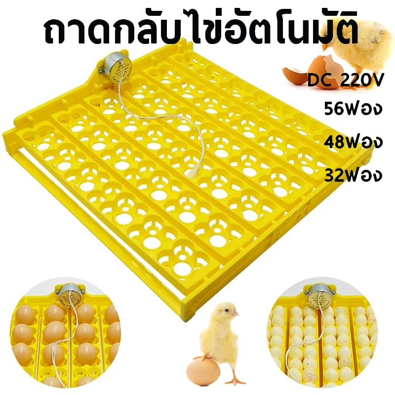 ถาดฟักไข่ อัตโนตู้ฟักไข่ รางฟักไข่ไก่ ไข่นก ถาดหมุนไข่อัตโนมัติ 32ฟอง 48ฟอง 56ฟอง พร้อมมอเตอร์ 220V