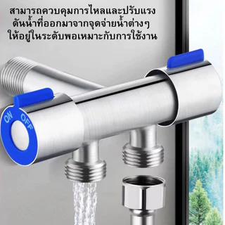 LUCKY LOTUS วาล์วน้ำสแตนเลส 2 ทาง เปิด-ปิดน้ำสะดวก ใช้งานได้หลากหลาย ทนทานวัสดุ SUS304 เหมาะสำหรับห้องน้ำ