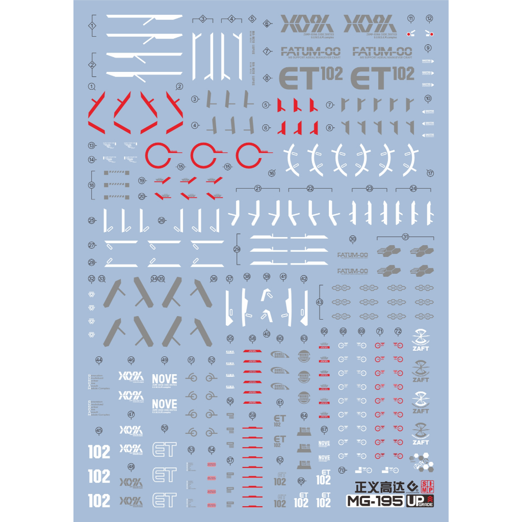 DECAL EVO MG 1/100 Justice
