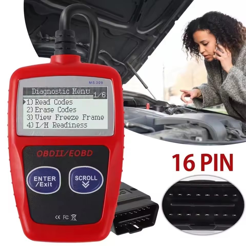 เครื่องสแกน OBD2 MS309  เครื่องมือวินิจฉัยความผิดพลาดของรถรหัสความผิดพลาดที่ชัดเจนเครื่องมือสแกนวินิจฉัยรุ่นสาก