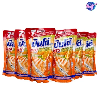 [เซท 6 ถุง] Pinto ปินโต้ น้ำยาล้างจาน สูตรเข้มข้น ถุงขนาด 400มล. 7 in 1 Clean มี6กลิ่น