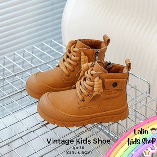 802C รองเท้าบูทเด็ก หนัง PU บุกำมะหยี่ นิ่ม (Girl & Boy) สำหรับน้อง 4-8 ขวบ พร้อมส่งในไทย B36 ✨❤️