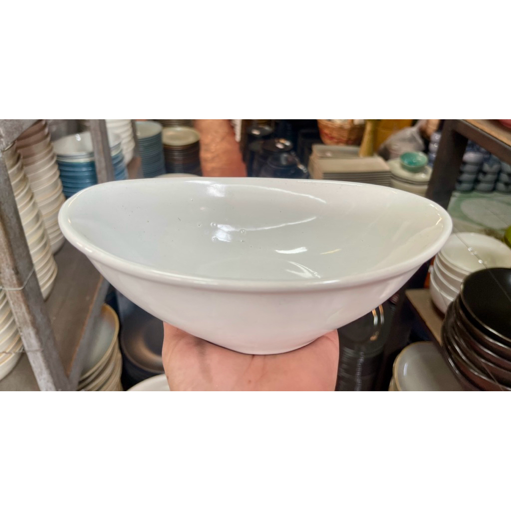 ชามเซรามิคทรงเรือ ชามเซรามิคทรงรี ขนาด 8 นิ้ว ลึก 2.5 นิ้ว สามารถใช้กับไมโครเวฟได้ - รูปที่ 5