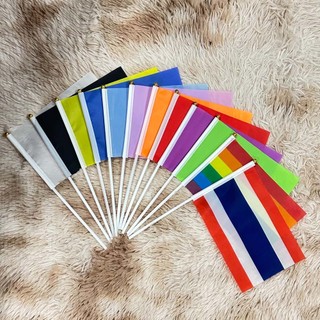 ธงโบก ธงชาติ พร้อมส่งในไทย ธงถือ ธง ธงชาติธงชาติติดรถ ธงชาติไทย   14*21cmธงสีล้วน ธงแดง ธงเหลือง ธงขาว ธงฟ้า กีฬาสี ธง