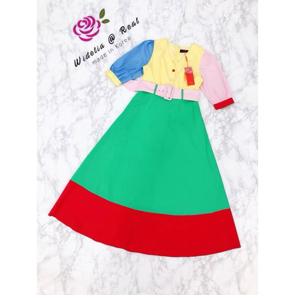 เดรสยาวหลากสี widelia @ real