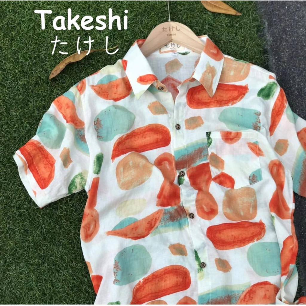 เสื้อเชิ้ตแขนสั้นลายดอก takeshi