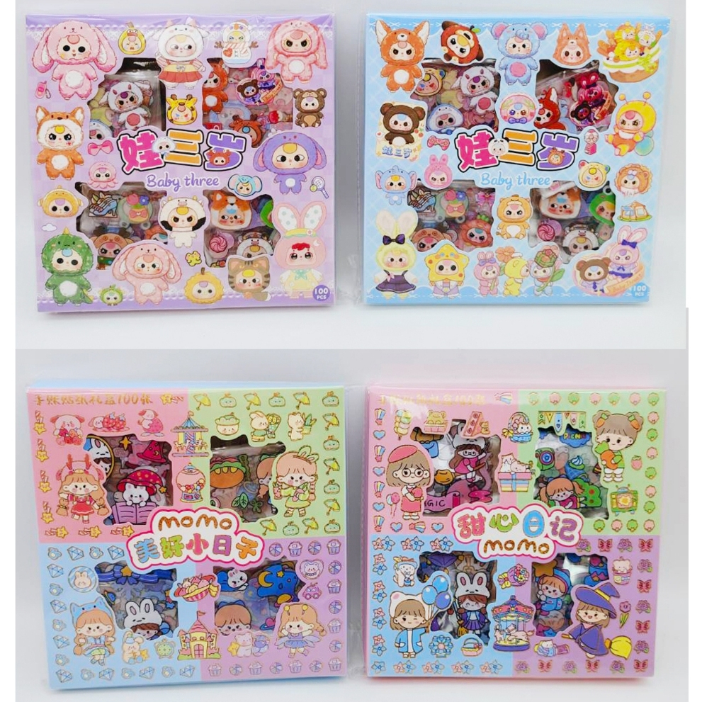 🔥สติ๊กเกอร์ สุ่มลายMomo&Babythree&Lotso🔥สติ๊กเกอร์ ลายน่ารัก สติกเกอร์ติดสมุดโน๊ต ตกแต่งเคสมือถือ กร