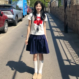 กระโปรงบาน เอวสูง เก็บพุง สวยน่ารัก Skirt ไซส์ใหญ่