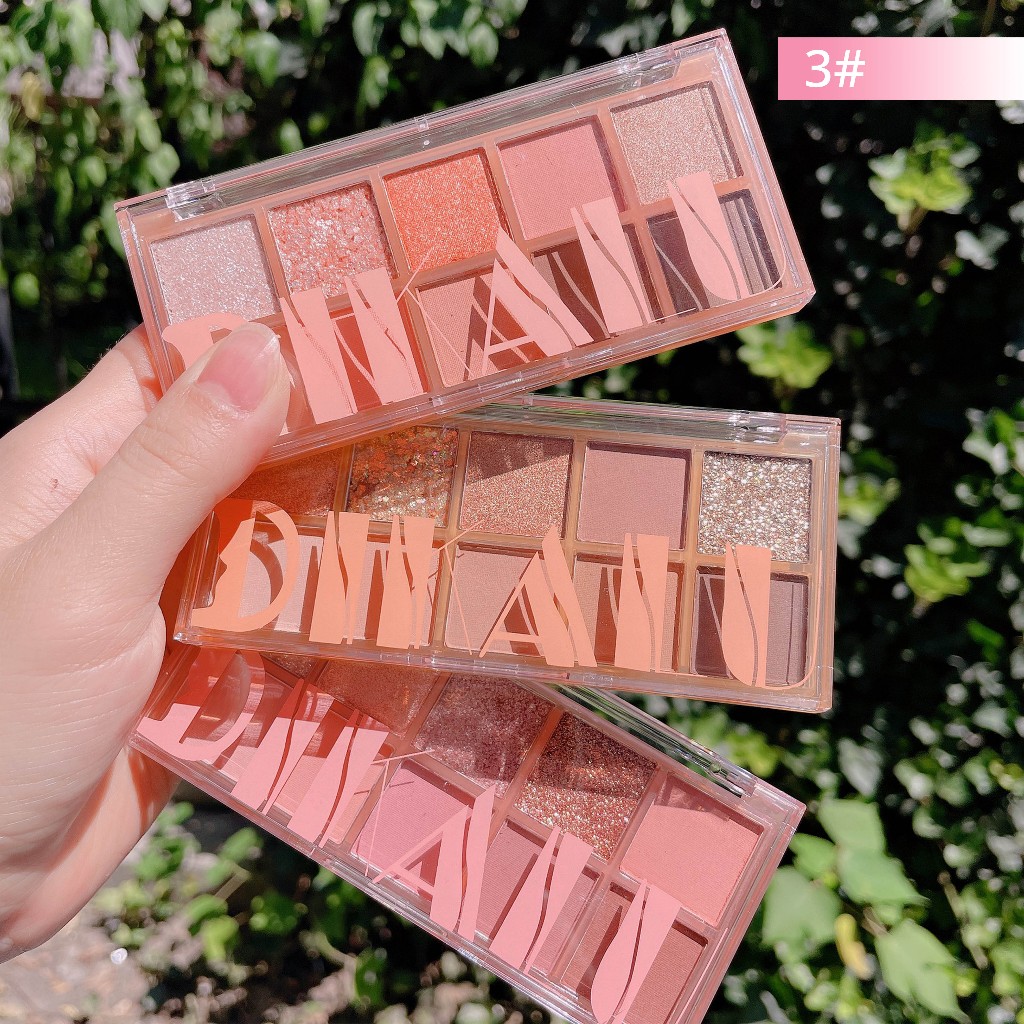 DIKDLU 10 สีอายแชโดว์ Beauty Eyeshadow Palette Shimmer Giltter กันน้ํา Smooth Pigmented Eye shadow แต่งหน้า - รูปที่ 6