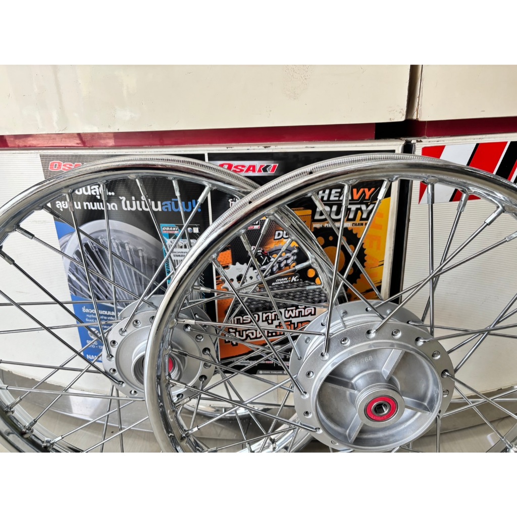 ชุดล้อ Maxnum ล้อเหล็ก ขนาด1.2/1.40/17-17เวฟทุกรุ่น Wave110i,125i,125s,125บังลมซี่ลวด อัดบู้ช+ลูกปืน - รูปที่ 4
