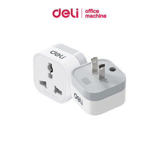 Deli หัวแปลงปลั๊กไฟ อะแดปเตอร์สากล ช่องเสียบแน่น รองรับมาตรฐานสากล พกพาสะดวก Travel Adapter