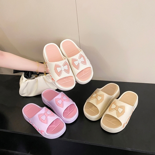 buyplus001รองเท้าแตะ ผู้หญิง สีพาสเทล  เสริมส้น ดีไซน์โบว์สุดน่ารัก  พื้นหนา พร้อมส่ง มีบริการส่งด่ว