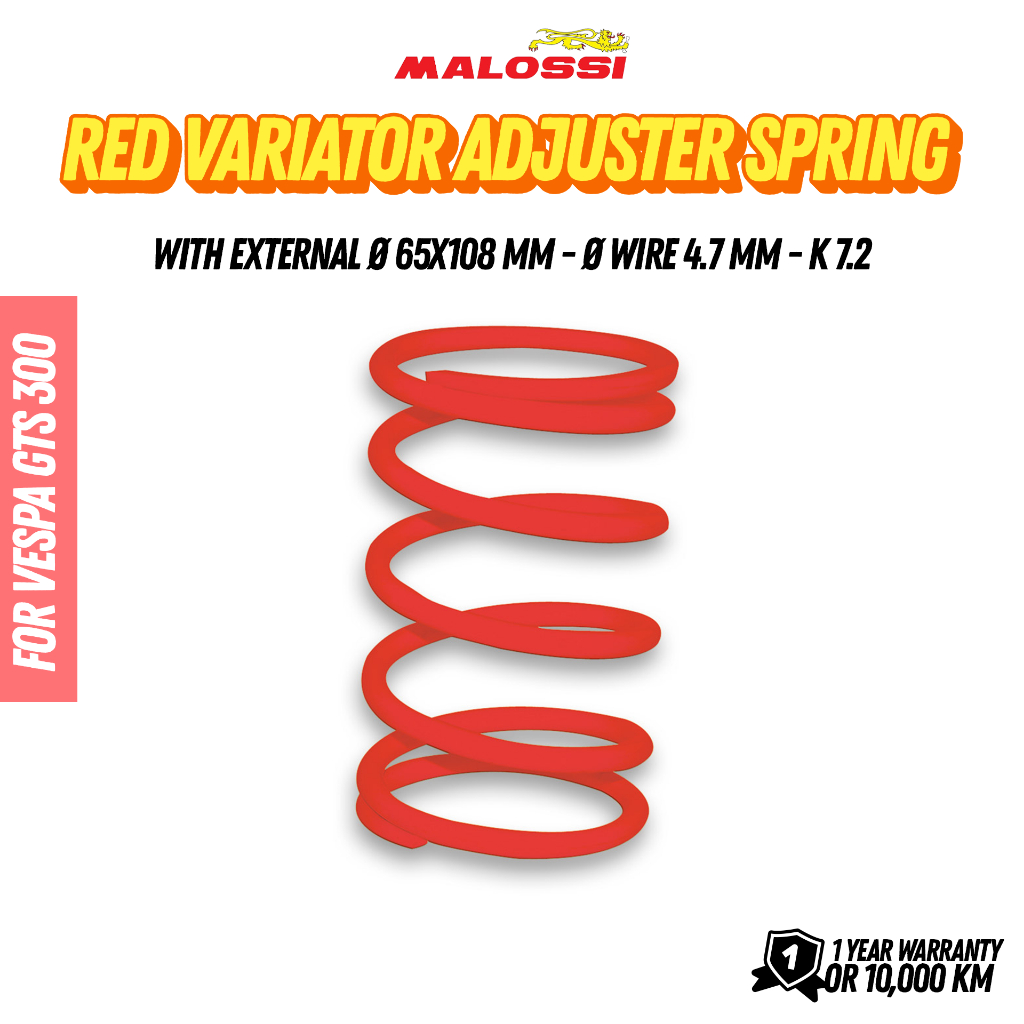 ชุดสปริงชามหลัง MALOSSI สีแดง สำหรับ VESPA GTS 300 (2916460.R0)
