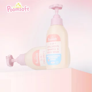 Poomsoft 2 IN 1 เด็ก สบู่เหลวอาบและสระ เฮด แอนด์ บอดี้เบบี้บาธ 300ML BABY SHAMPOO BODYWASH Newborn