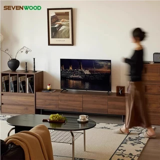 SEVENWOOD ชั้นวางทีวี ตู้วางทีวี โต๊ะวางทีวี ตู้วางทีวี ตู้โชว์ทีวี สามารถจัดเก็บของได้มาก สไตล์ยูโร โมเดิร์น 180CM