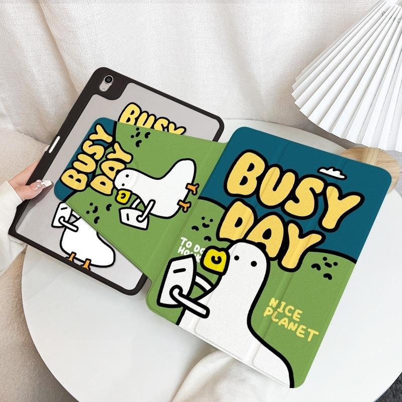 🚀จัดส่งทันที🚀เคสไอแพด การหมุน360องศา Duck Gen12/11 Pro13 Air7/6 11 Gen9 การ์ตูนน่ารัก เคสiPad Gen6/5