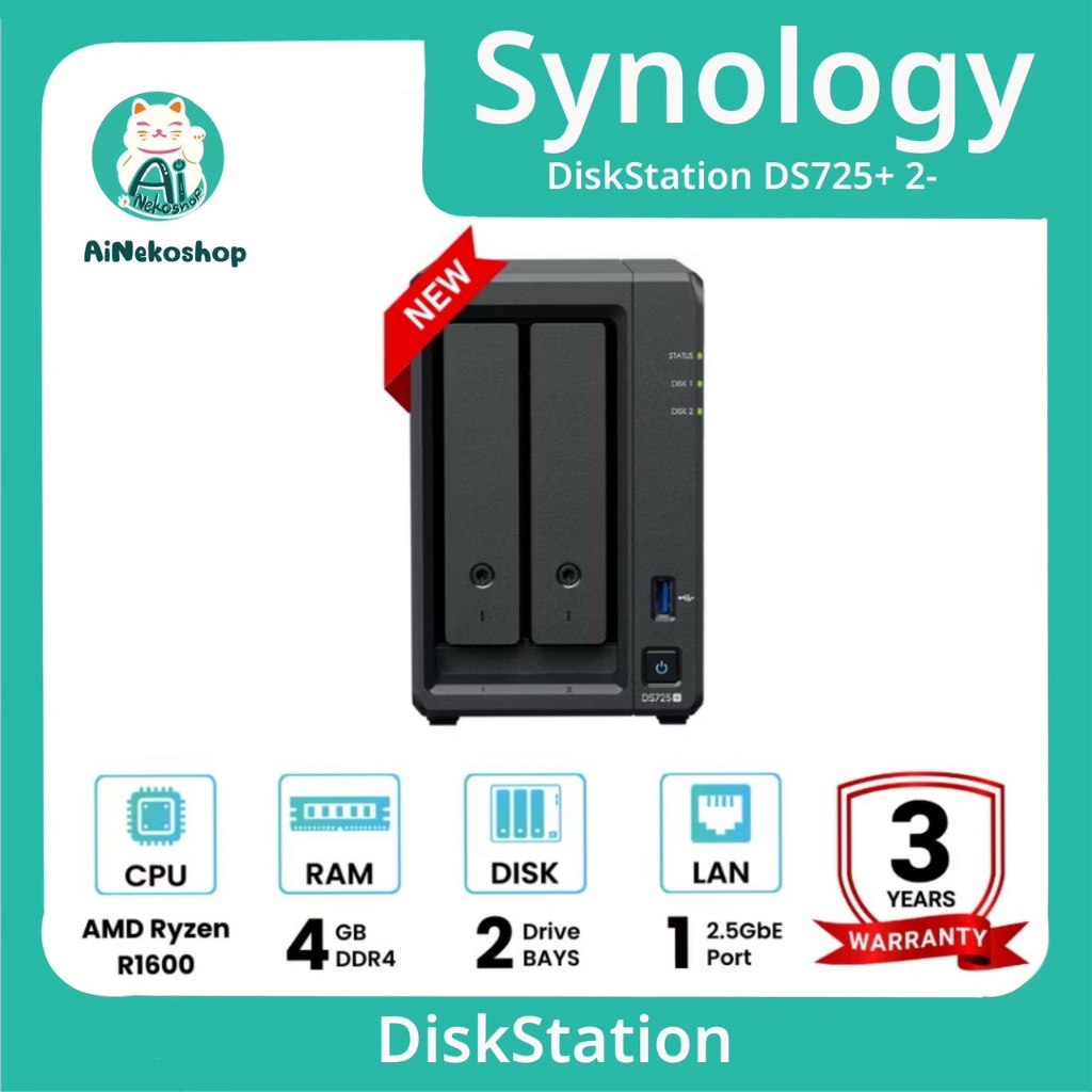 Synology DiskStation DS725+ 2-Bay NAS - New 2025!