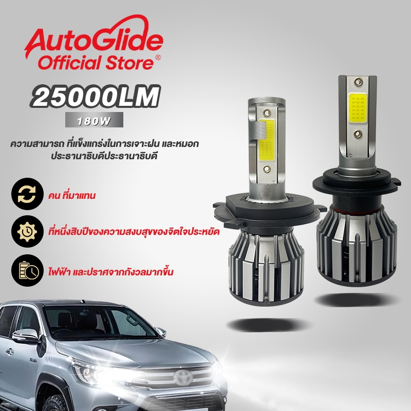 ไฟหน้ารถยนต์ LED 2PCS T2/F2 H4H11H7 9005 9006  ซุปเปอร์สว่าง 110W 20000LM แสงขาว 6000K แสงขาวอบอุ่น