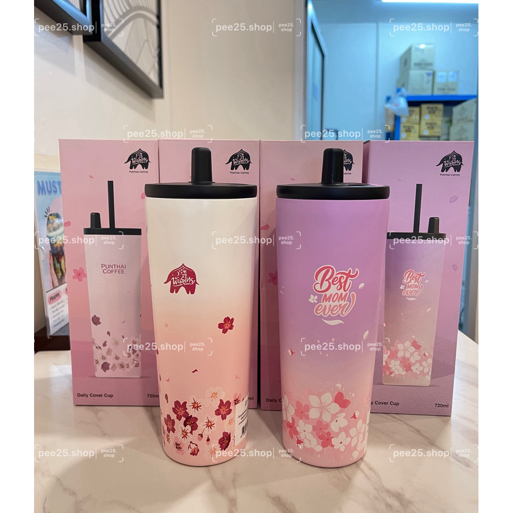 📌พร้อมส่ง📌แก้วกาแฟพันธุ์ไทย ลายดอกไม้ คอลเลคชั่นวันแม่ ใหม่ล่าสุด(ของแท้)