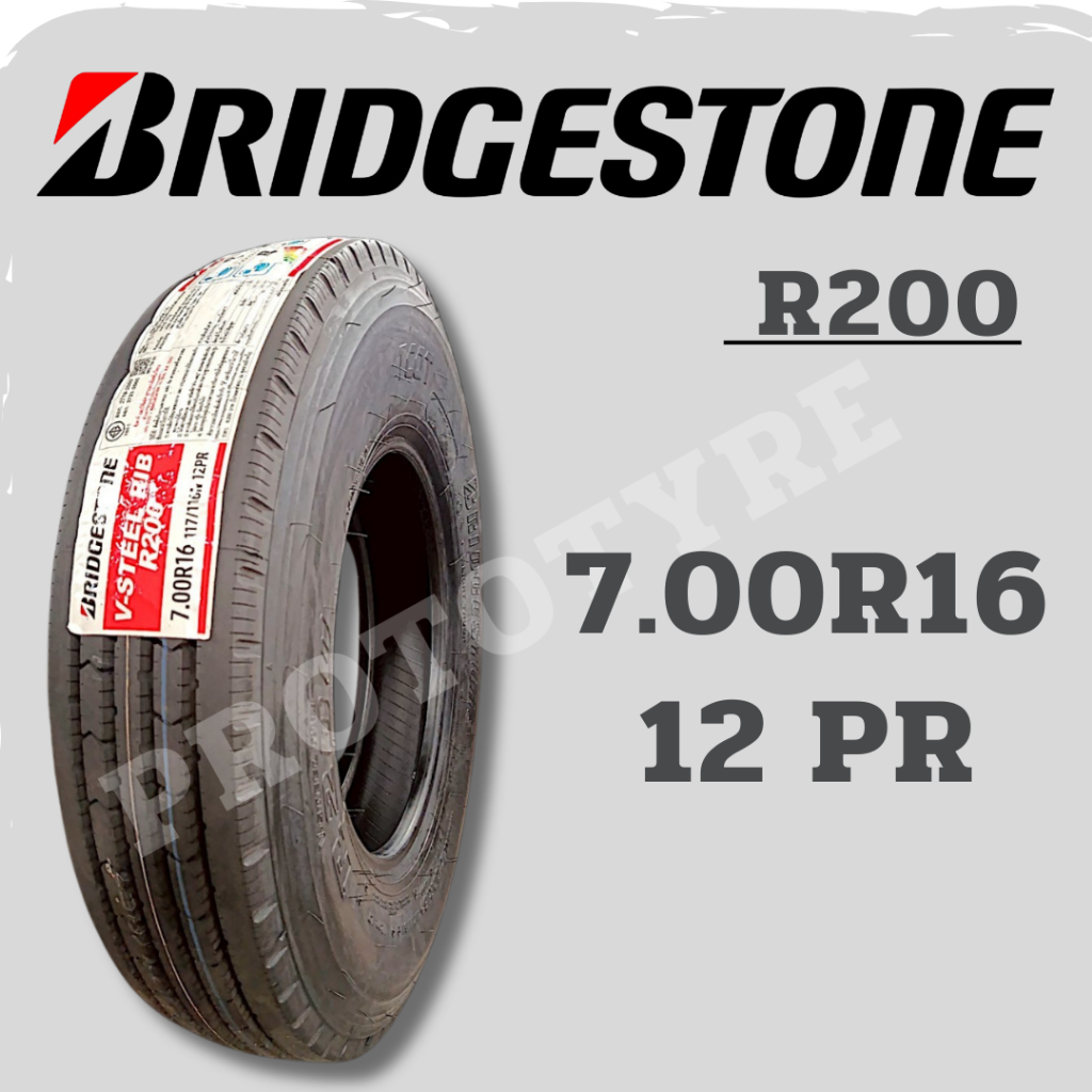 ยางรถบรรทุกเรเดียล 7.00R16 12PR ยี่ห้อ Bridgestone รุ่น R200