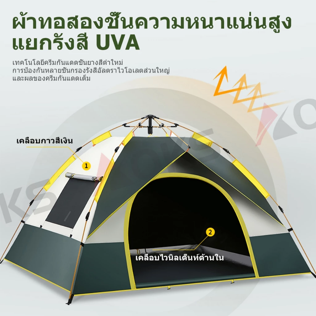 เต็นท์สนาม เต็นท์นอน พับได้ สำหรับ 1-4 คน thumbnail 5
