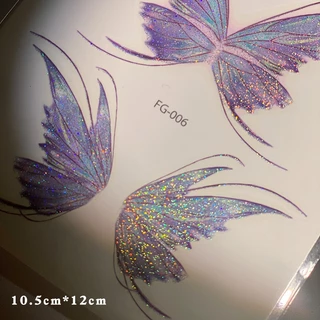 Glitzsiam🦋🦋สติกเกอร์รอยสักผีเสื้อกลิตเตอร์ สติกเกอร์แต่งตาสำหรับผู้หญิง หลากหลายสไตล์ สีสันสดใส ราคาส่ง.